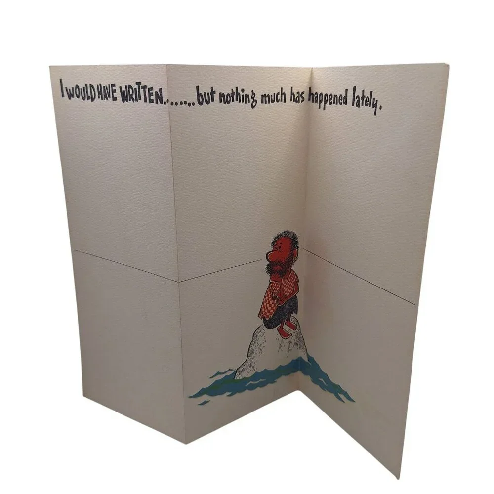 Hallmark‎ Vintage I Would Have Written Card Blank Funny Cartoon Deserted Island